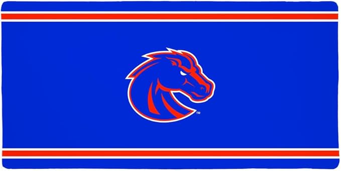 Boise State University BSU Broncos Primary Logo Stripes Large Gaming Mouse Pad Desk Mat with Stitched Edges Non-Slip Base for Gamer Home and Office 31.5 x 15.7