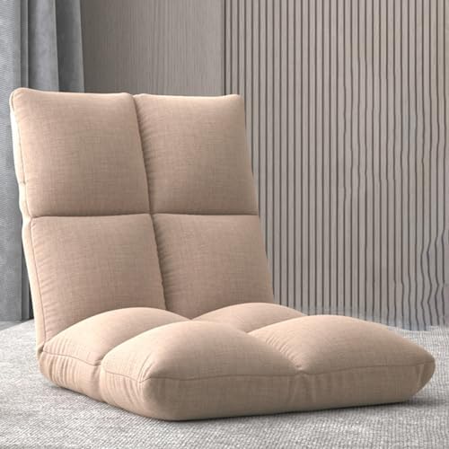 BTZHY Floor Chair Floor Chair with Backrest Foldable 6-Position Lazy Sofa Meditation Chair Window Chair for Adults Floor Chair Gaming Folding Lazy Sofa Chair for Living Room Bedroom(/Gray)