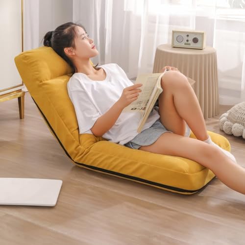 BTZHY Floor Chair Floor Chair Floor Armchair Adults Folding Floor Gaming Chair with 5 Adjustable Positions Folding Lounger Chair Folding Meditation Seating for Living Room (/Pink)