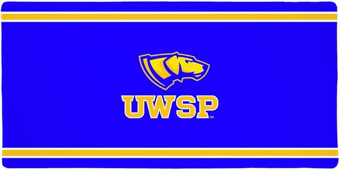 Wisconsin Stevens Pointers Primary Logo Stripes Large Gaming Mouse Pad Desk Mat with Stitched Edges Non-Slip Base for Gamer Home and Office 31.5 x 15.7