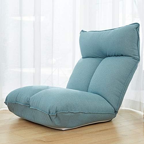 Floor Chair Floor Chair Foldable Meditation Chair with Backrest Lazy Lounge Sofa Removable and Washable 5 Gears Freely Adjustable Single Floor Chair (Color : Blue)