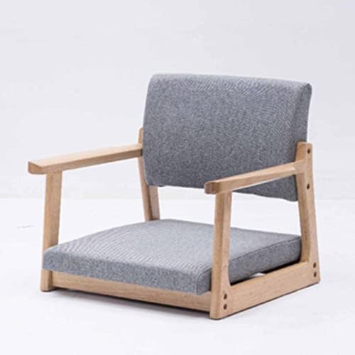 BTZHY Floor Chair Solid Wood Legless Chair with armrests and backrest Floor Chair Comfortable upholstered Chair with Low seat for Bay Windows Office Home