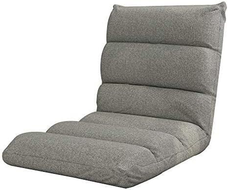 ELEFOCUS Floor Chair Lazy Sofa Removable and Washable Meditation Chair with Backrest 5 Gears Freely Adjustable Single-Story Chair(Grau)