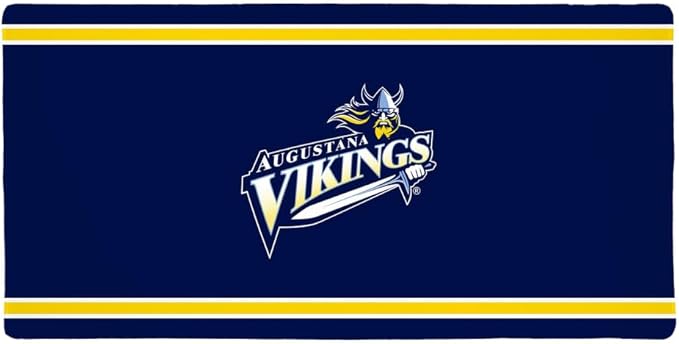 Augustana University Vikings Primary Logo Stripes Large Gaming Mouse Pad Desk Mat with Stitched Edges Non-Slip Base for Gamer Home and Office 31.5 x 15.7