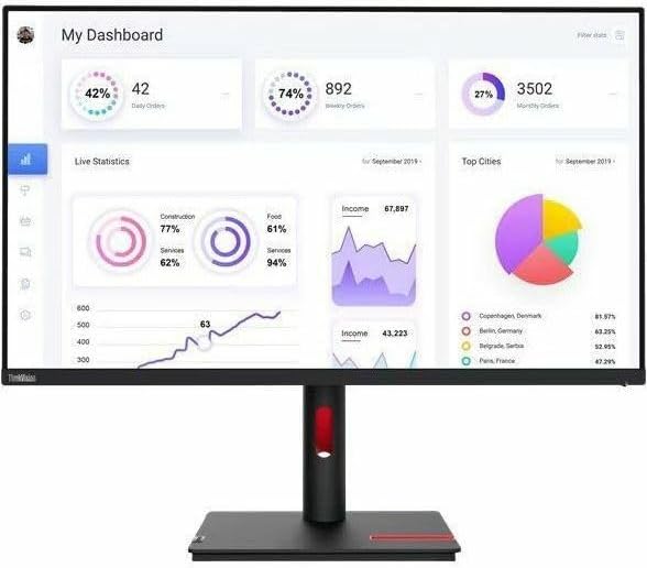 Lenovo ThinkVision T32p-30 31.5 16:9 4K Ultra HD IPS WLED LCD Monitor Raven Black