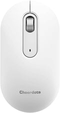 Wireless Mouse Magic Scrolling Mouse with Precision Metal Touch Wheel Dual-Mode Inertial Flick &amp Auto-Pilot Scroll 2.4GHz USB-A Receiver Single AA Battery for PC Mac Laptop Chromebook. (Wh