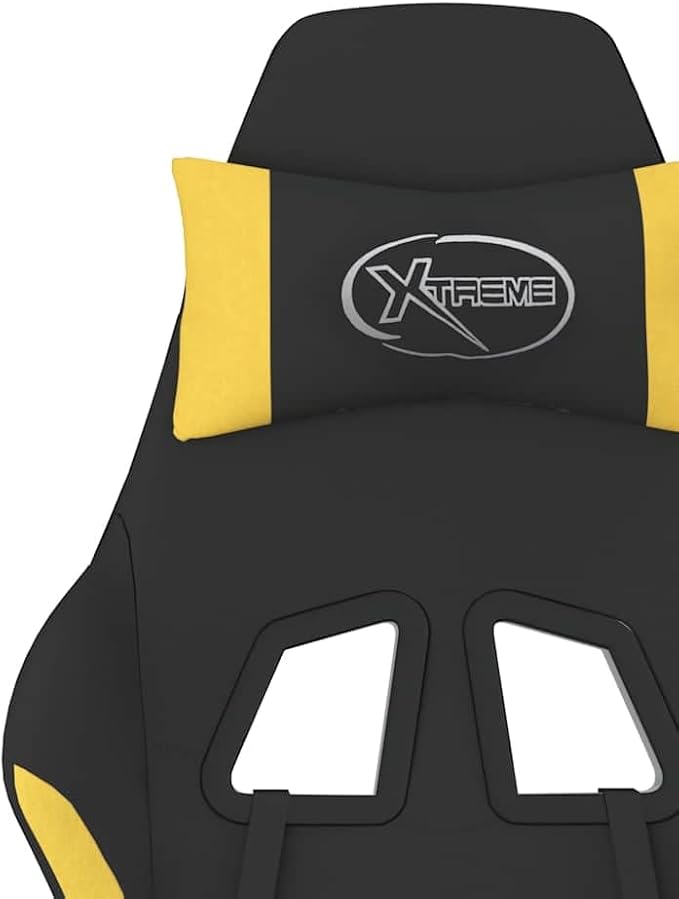 Gaming Chair Black and Yellow with Massage Functionality and Adjustable Armrests for Ergonomic Support and Durable Build