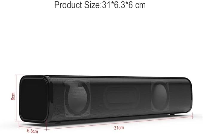 Desktop Wired Speaker Heavy Bass Powered Stereo Soundbar Audio Jack Subwoofer for Home Office Computer