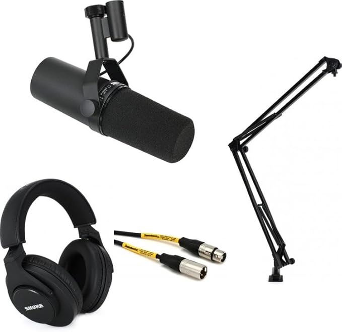 Shure SM7B Dynamic Microphone with Boom Arm and Headphones Kit