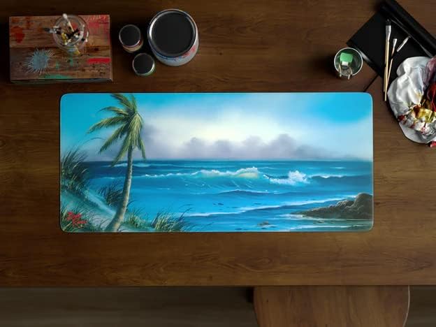 Bob Ross Desk Mat for Desktop Large Ergonomic Mouse Pad Gaming Mouse Pad Non-slip Deskmat Mouse Pad For Computer Wireless Mouse Keyboard Mouse pad for desk Large Mousepad- Storm on The Horizon
