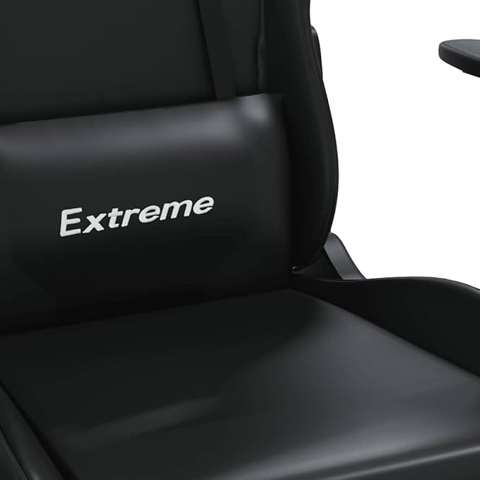 Massage Gaming Chair with Footrest - Faux Leather Reclining Ergonomic Desk Office Computer Game Chair with Lumbar Support &amp Adjustable Height Black