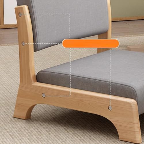 BTZHY Floor Chair Japanese Floor Chair Tatami Meditation Yoga Chair with Backrest Legless Stool Solid Wood Backrest