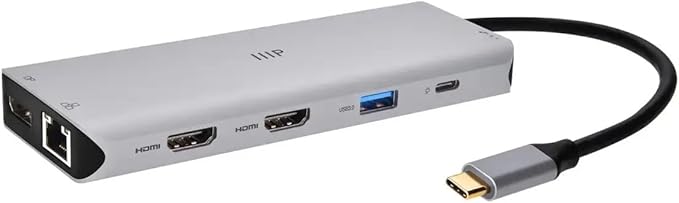 Monoprice 13-in-1 Dual-HDMI + DisplayPort Multi-Stream Transport (MST) Triple Monitor Docking Station - 4K 5Gbps USB A Ethernet Card Reader 100W PD Silver