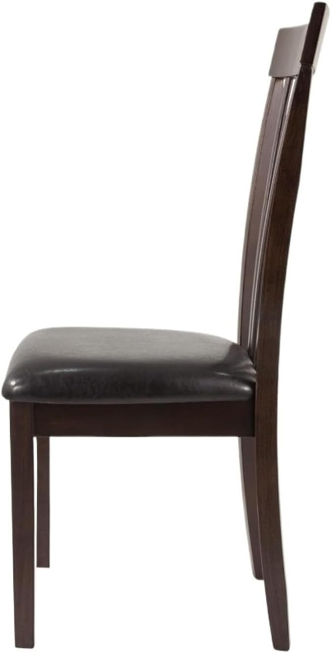 Adjustable Office Computer Chair with Armrest 1pcs Dark Brown Rake Backrest Design Wood Frame Dining Room Chair