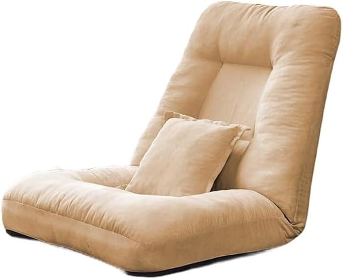 ELEFOCUS Floor Chair 5-Position Adjustable Reading Chair Folding Chair Bed for TV Watching or Gaming Floor Sofa(H)