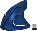 Ergonomic Mouse Wireless Rechargeable Mouse Silent for Carpal Tunnel Right Hand 2.4GHz USB Vertical Mouse Wireless for Laptop etc 3 Adjustable 800/1200/1600 DPI Blue