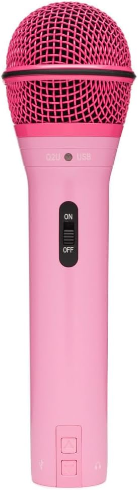 Samson Q2U USB and XLR Handheld Dynamic Microphone with Cardioid Polar Pattern (Pink) Bundle with Shock Mount and Desktop Boom Arm Microphone Stand (3 Items)