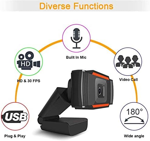 HD Auto Focus Webcam 5 Megapixel 1080P Video Call Available Pro Streaming Web Camera with Microphone Widescreen USB Computer Camera for PC Mac Laptop Desktop Video Calling
