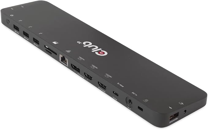 Club 3D CSV-1566 USB Gen1 Type-C Triple Display DP Alt Mode Displaylink Dynamic PD Charging Dock with 120 Watt PS