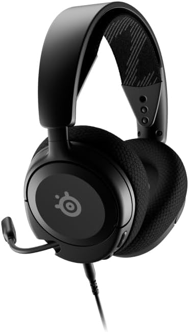 SteelSeries 61606 Arctis Nova 1 Gaming Headphones Wired Sealed Type Compatible with PC PS5 PS4 Switch Bi-Directional Microphone Noise Canceling Space Audio Hi-Fi Sound Adjustable Black