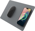POUT H3 Wireless Charging Mouse Pad – Qi-Enabled Fast Charger Built into Sleek Desk Mat Compatible with Phones Earbuds &amp More(Dust Gray)