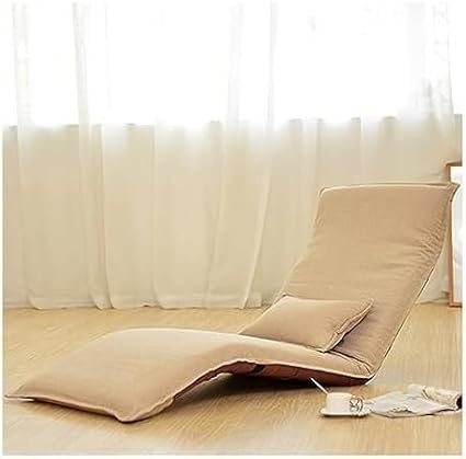ELEFOCUS Adjustable Floor Chair Indoor Chaise Lounge Folding Comfortable Sofa with Padded Cushion for Adults Gaming Chairs(Light Brown)