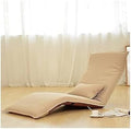 ELEFOCUS Adjustable Floor Chair Indoor Chaise Lounge Folding Comfortable Sofa with Padded Cushion for Adults Gaming Chairs(Light Brown)