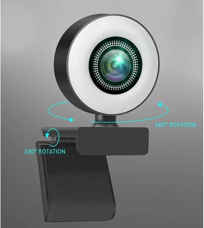 Webcam with Fill Light Laptop PC Computer Live Broadcast Camera Video Web Microphone Cam