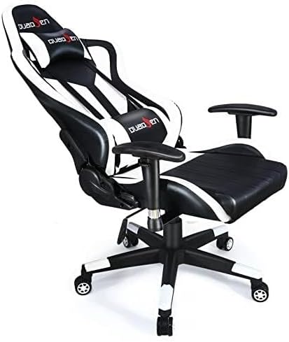 Gaming Chair Racing Style High Back Ergonomic PU Leather Swivel Chair with Headrest &amp Lumbar Support for Home Office(Blue)