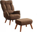Office Chair Gaming Chair Computer Chair Sofa Low Swivel Chair Contemporary Swivel Arm Chair Home Living Room Furniture Reclining Folding Armchair (Color : Brown with Stool Size : 108x70x60