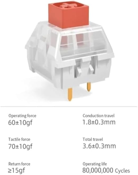 Kailh Box Heavy Orange Switches for DIY Mechanical Keyboard3-pin/60gf Tactile/RGB/LED/IP56 Water&ampDustproof/Long Life switches(Orange72pcs)
