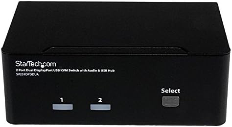 STARTECH.COM 2 Port Dual DISPLAYPORT USB KVM Switch with Audio &amp USB 2.0 HUB