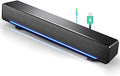YaizK Mini Portable USB Wired soundbar Music Player Bass Surround Soundbox Speaker with 3.5 mm Audio Plug for Desktop Laptop TV Smartphone Tablet PC MP3 MP4 and More(Black)