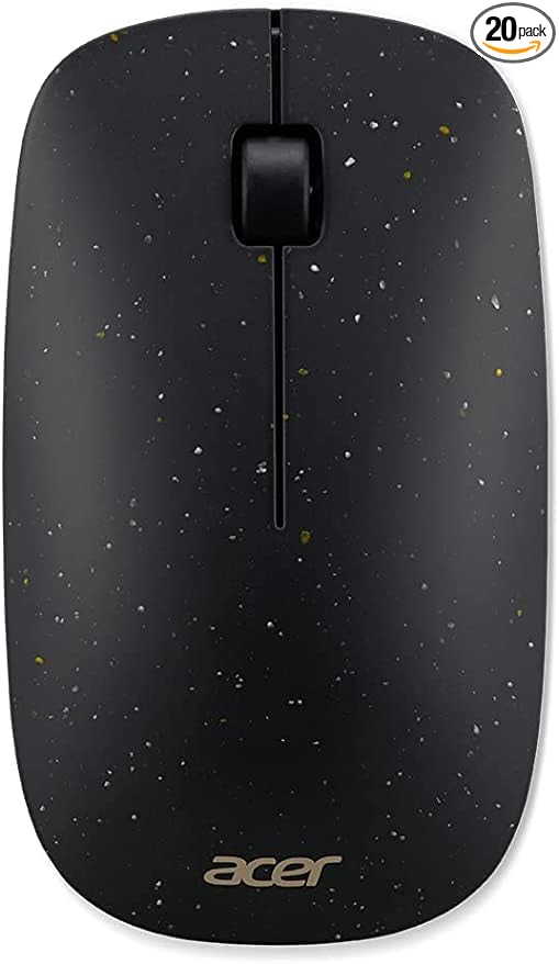 acer Vero 3 Button Mouse | 2.4GHz Wireless | 1200DPI | Made with Post-Consumer Recycled (PCR) Material | Certified Works with Chromebook | Black (Pack of 20)