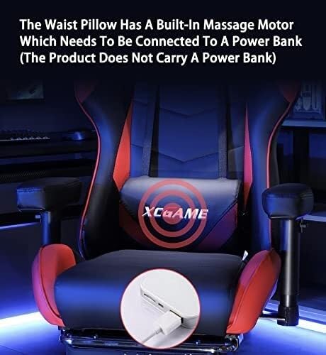 Ergonomic Racing Style Gaming Chair with Reclining Back Footrest Lumbar Support &amp Flip-Up Arms PU Leather Office Computer Chair(White)