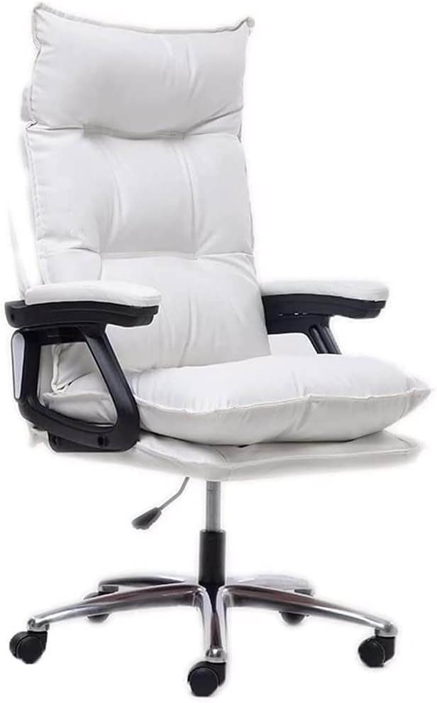 Office Chair Desk Chair Computer Chair Home Desk Chair Study Reclining Massage Office Swivel Chair Comfortable Game Gaming Lunch Break Seat Gaming Chair (White)