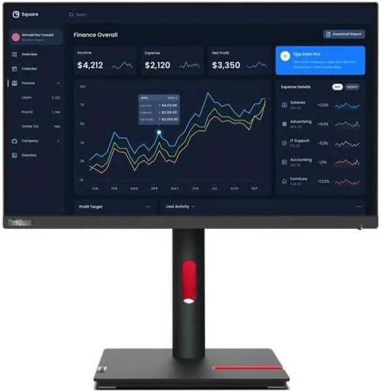 Lenovo ThinkVision T22i-30 21.5 Full HD WLED LCD Monitor - 16:9 - Raven Black