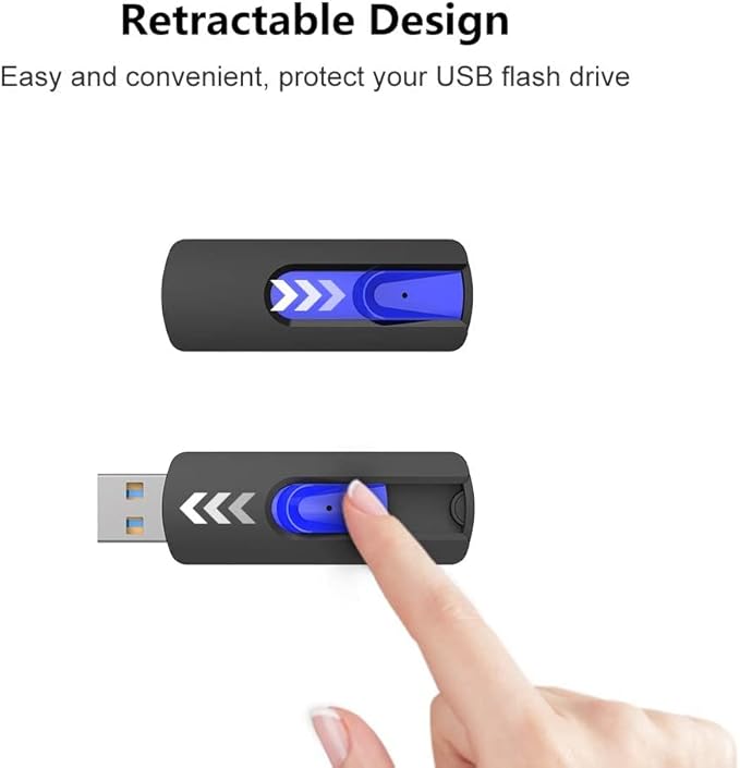 JUANWE 32GB Flash Drive 10 Pack 3.0 USB Thumb Drive Retractable Slide Memory Sticks for Computers Bulk USB Jump Drive Data Storage Pen Drive Blue
