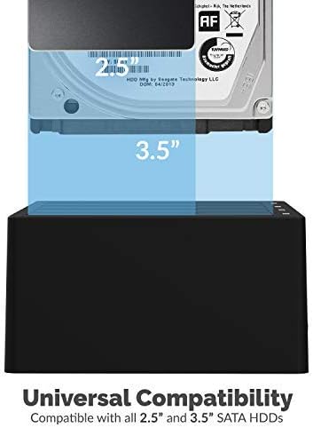 SABRENT 4-Bay USB 3.0 Docking Station for 2.5” &amp 3.5” SATA HDD &amp SSD Trayless Design USB 3.0 5Gbps Offline Clone Function (DS-U3B4)