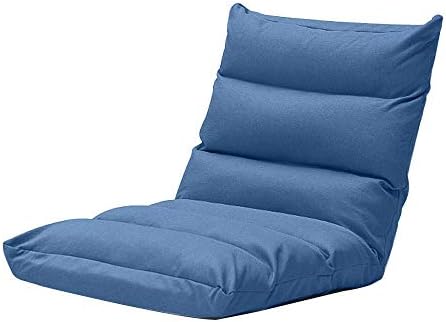 Floor Chair Floor Chair Lazy Leisure Sofa Removable and Washable Computer Chair on Single Bed Independent Liner Folding Meditation Chair 6-Way Adjustable for Bay Window Balcony (Color : Blue)