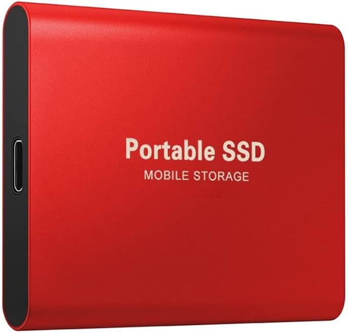 Type-c USB 3.1 SSD Portable Flash Memory 4TB SSD Hard Drive Portable SSD External SSD Hard Drive for Laptop Desktop (Color : Red Size : 4TB)