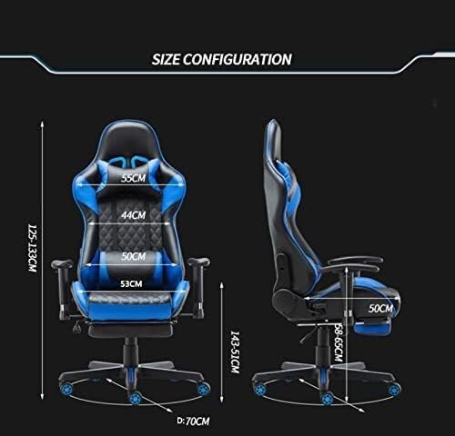 Ergonomic Gaming Chair High-Back Reclining Computer Chair with Footrest Adjustable Lumbar &amp Armrests 350lbs Support