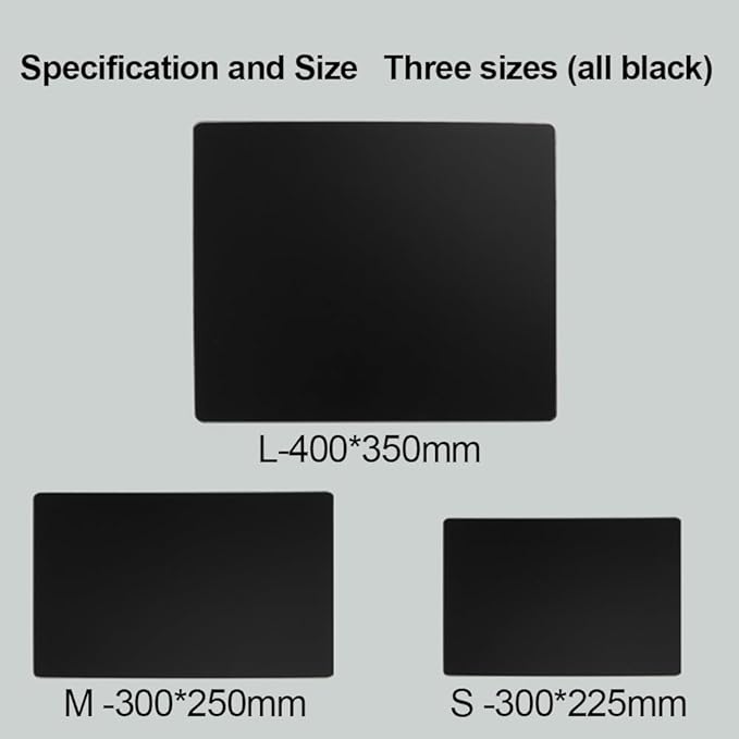 Docooler Photovoltaic Glass Gaming Mouse Pad with Non-Slip Tempered Glass Professional Mouse Mat for Desk Special Glass Surface＆Sides All Around for Computers Gamer Office&ampHome3 Sizes (All Blac