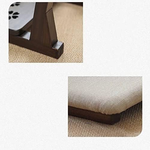 ELEFOCUS Japanese Style Solid Timber backrest Chair Home Tatami seat Comfortable Sofa Japanese Style Solid Timber Floor Chair(Charcoal Burner 2)