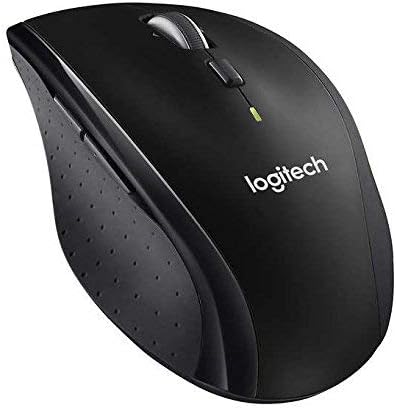 Logitech M705 Wireless Marathon Mouse for PC - Long 3 Year Battery Life Ergonomic Shape with Hyper-Fast Scrolling and USB Unifying Receiver for Computer and Laptop - Black (Renewed)