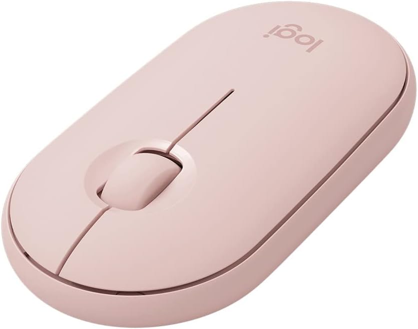 Logitech Pebble Wireless Mouse with Bluetooth or 2.4 GHz Receiver Silent Slim Computer Mouse with Quiet Clicks for Laptop/Notebook/iPad/PC/Mac/Chromebook - Rose/Pink