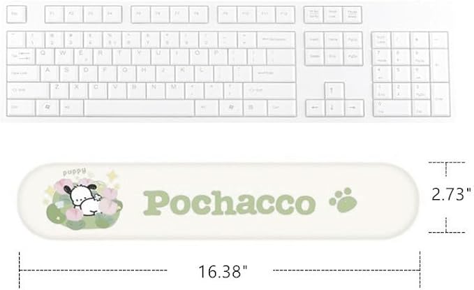 Cute Non-Slip Mouse Pad with Wrist Rest and Keyboard Wrist Support Pad for Desk Typing Gaming Home Office Pochacco