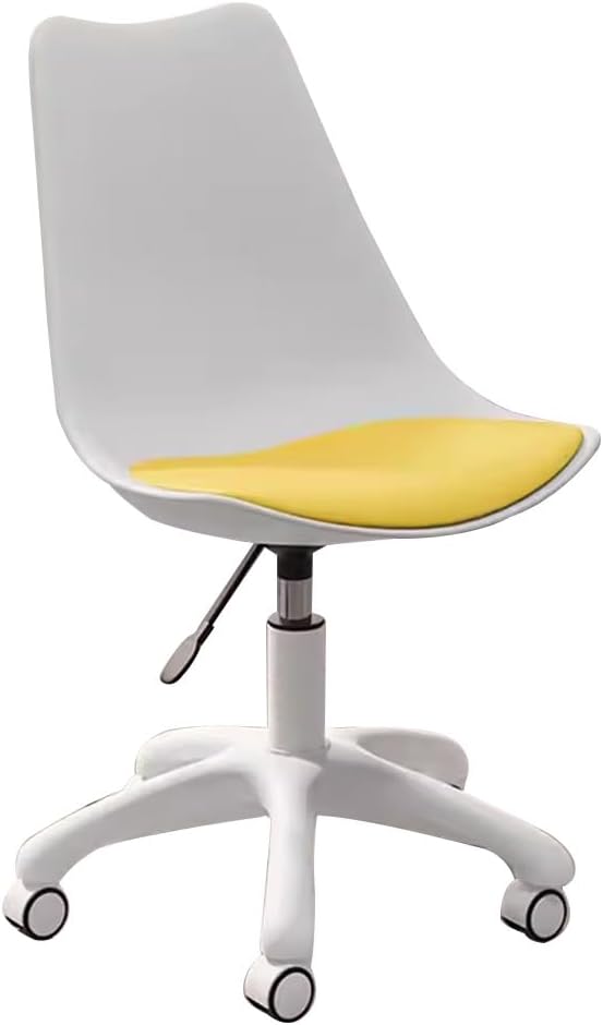 Gaming Chair Home Office Desk Chairs With Wheels Computer Accent Chairs Swivel Makeup Chair Dormitory College Students Study Backrest Chair For Bedroom Living Room Balcony ( Color : Yellow )