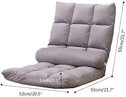ELEFOCUS Foldable Meditation Chair Removable and Washable Small Apartment Folding Sofa 5 Speed Adjustment(Grey)