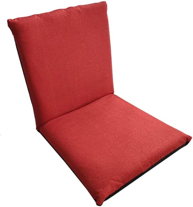 Floor Chair Floor ChairHome Folding Padded Gaming Chair Adjustable Backrest Meditation Chair Floor Seating with Metal Zipper for Bedroom Balcony Colour (Color : Green) Red